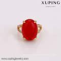 14772 popular graceful latest design 18k gold finger ring with red gemstone